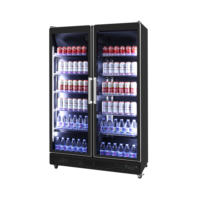 Glass Door Beverage Cooler Hinged Glass Door Refrigerator for Retail Display Chiller