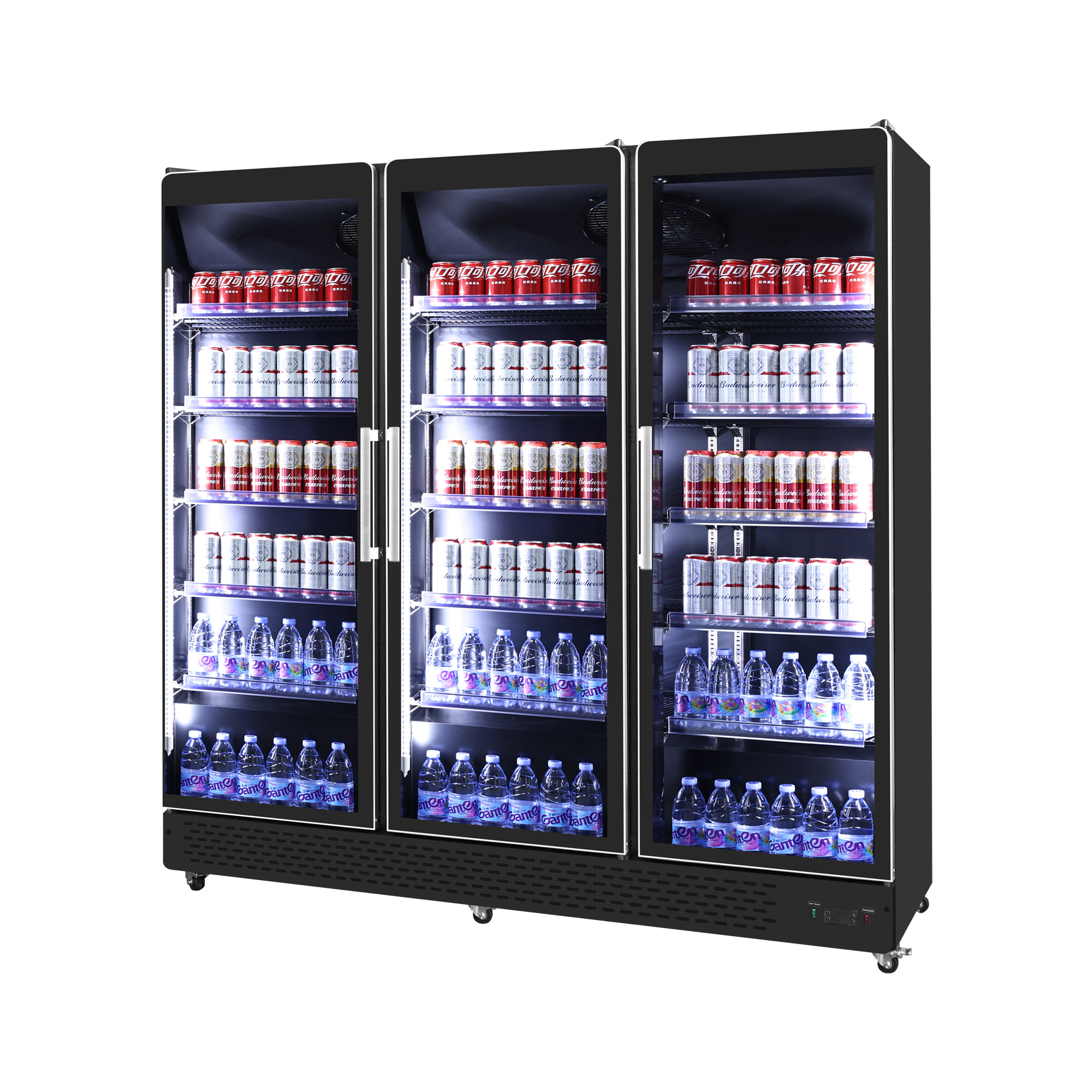 Retail Beverage Merchandiser Refrigerator Vertical Glass Door Cooler for Stores