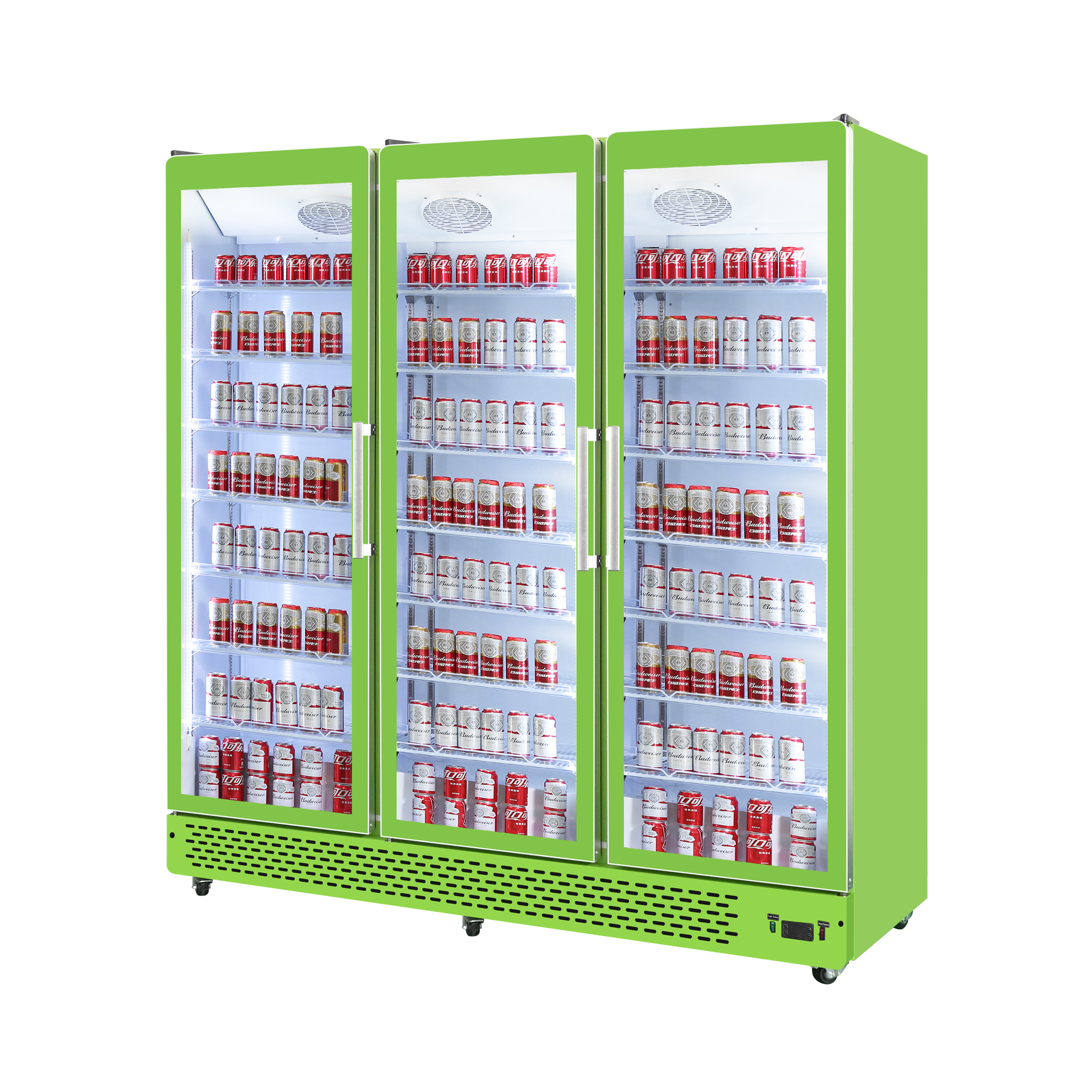 Retail Beverage Merchandiser Refrigerator Vertical Glass Door Cooler for Stores