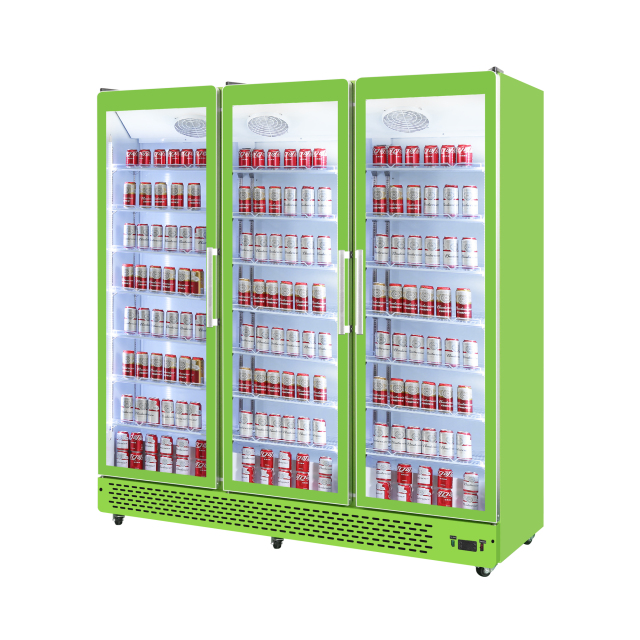 Retail Beverage Merchandiser Refrigerator Vertical Glass Door Cooler for Stores