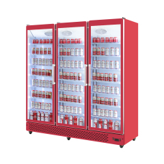 Retail Beverage Merchandiser Refrigerator Vertical Glass Door Cooler for Stores