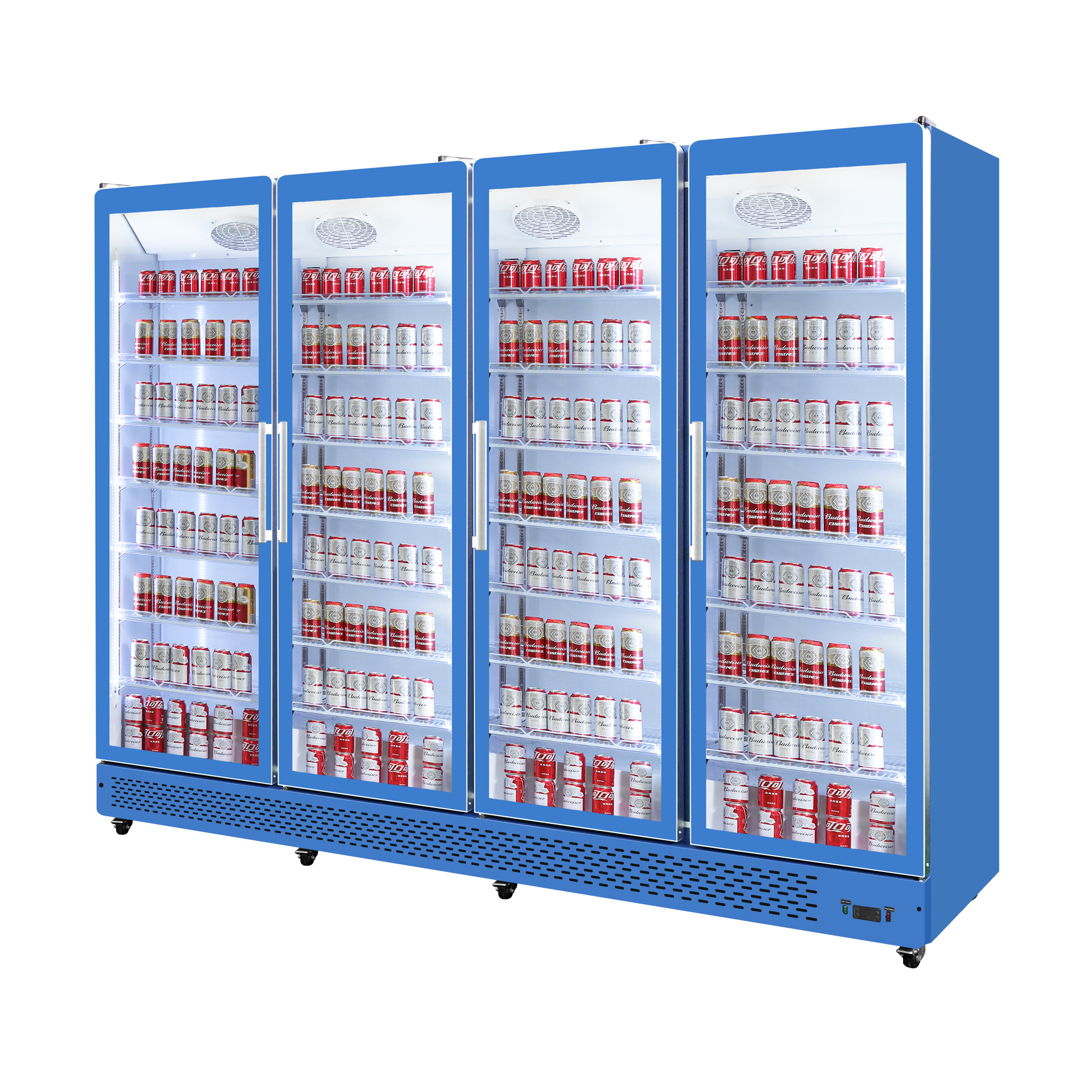 4 Door Supermarket Display Freezer with Full Glass Door for Retail Display Cabinet