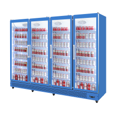 4 Door Supermarket Display Freezer with Full Glass Door for Retail Display Cabinet