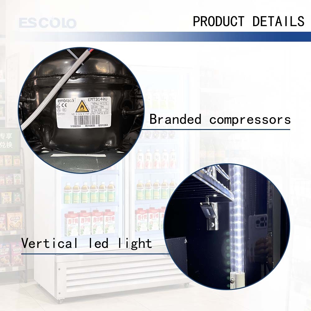 4-Door Beverage Display with Supermarket Showcase Refrigerator and Smart Control