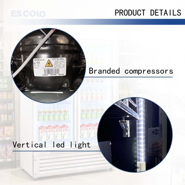 4-Door Beverage Display with Supermarket Showcase Refrigerator and Smart Control