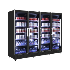 4-Door Beverage Display with Supermarket Showcase Refrigerator and Smart Control