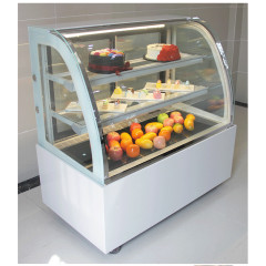Curved Glass Bakery Refrigerated Display Designed for Cake Display Showcase in Modern Bakeries