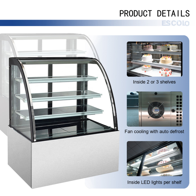 Commercial Bakery Display Refrigerator with Premium Cake Showcase Design