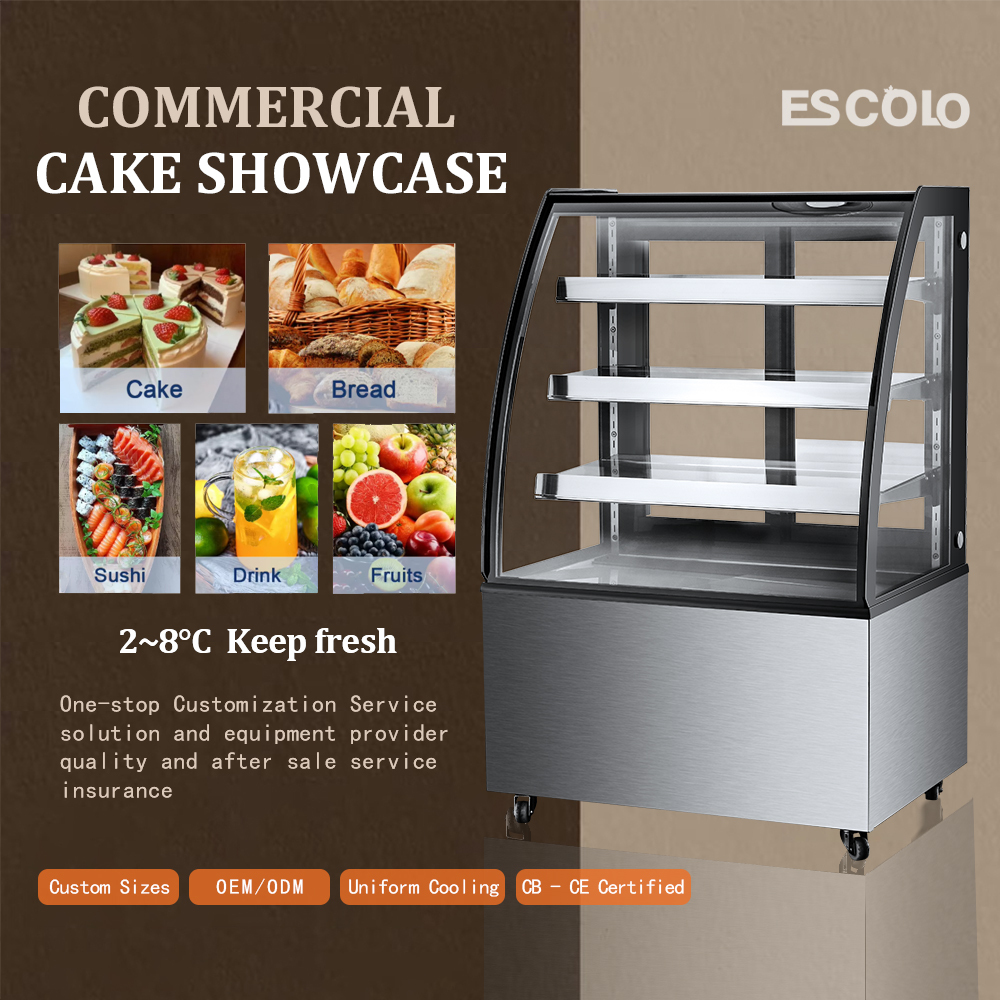 Modern Commercial Bakery Display Refrigerator for Dessert Merchandising