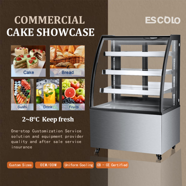 Modern Commercial Bakery Display Refrigerator for Dessert Merchandising