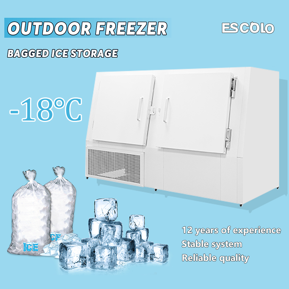 Large Commercial Ice Storage Bin Cold Wall or Fan Cooling for Mall & Store