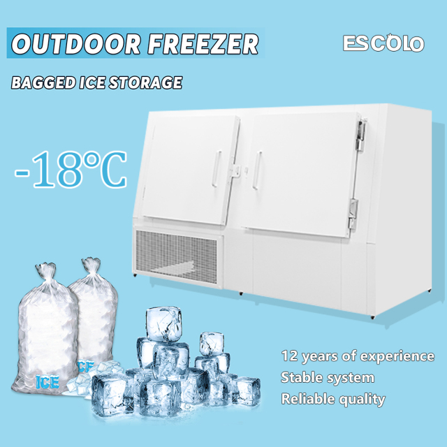 Large Commercial Ice Storage Bin Cold Wall or Fan Cooling for Mall & Store