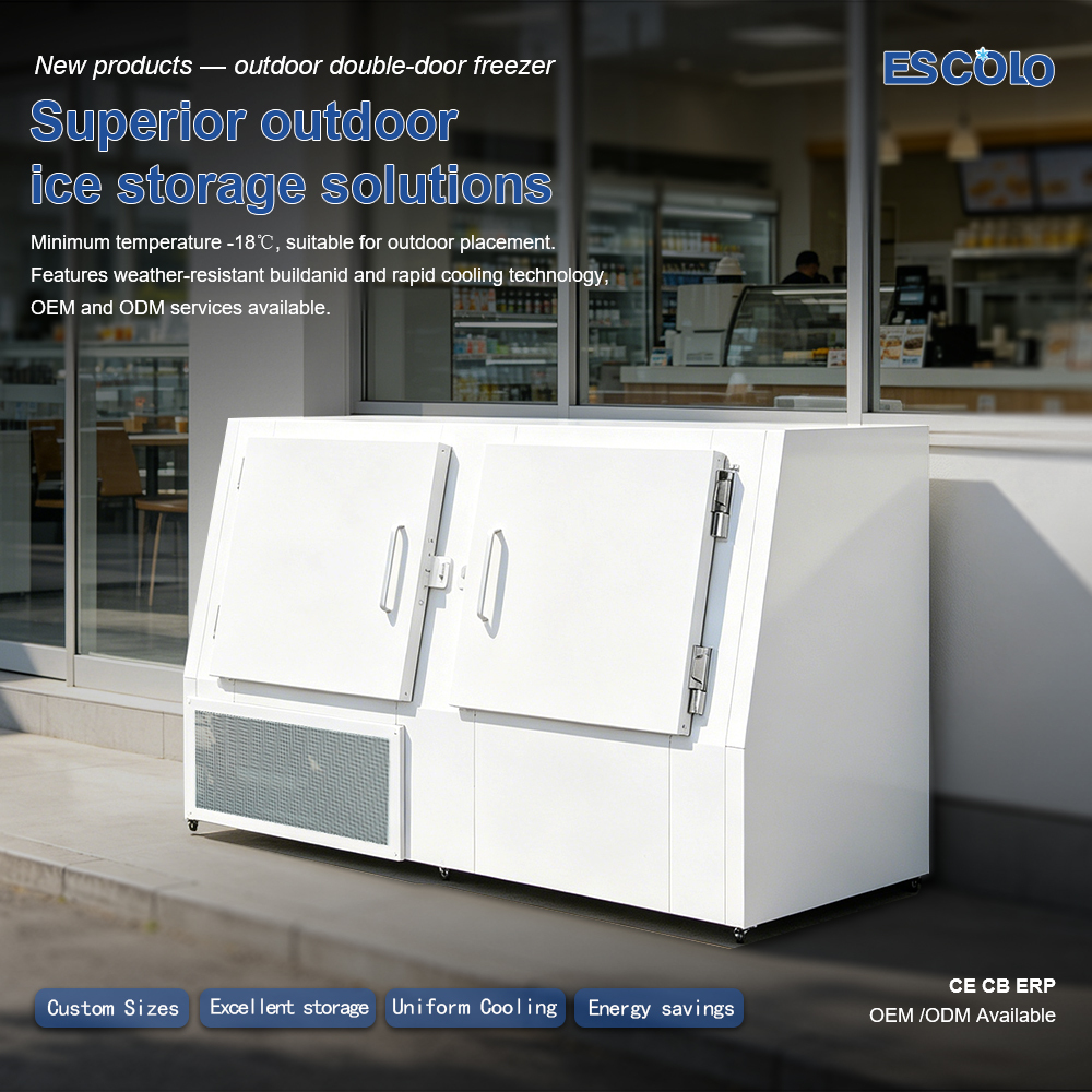 Large Commercial Ice Storage Bin Cold Wall or Fan Cooling for Mall & Store