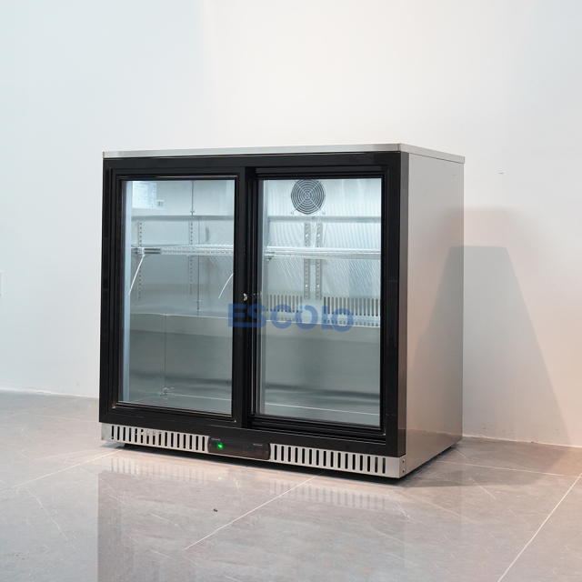 Elitech Controller Back Bar Cooler Double Door Outer Pre-Painted Steel for Convenience Store