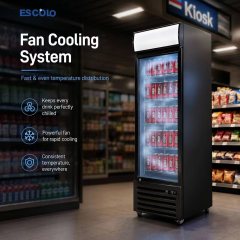 ES-400H Beverage Cooler Fridge with Glass Showcase Display for Retail Stores