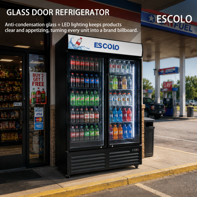 Retail Beverage Showcase Cooler 1400L for Gas Station & Convenience Store Merchandising