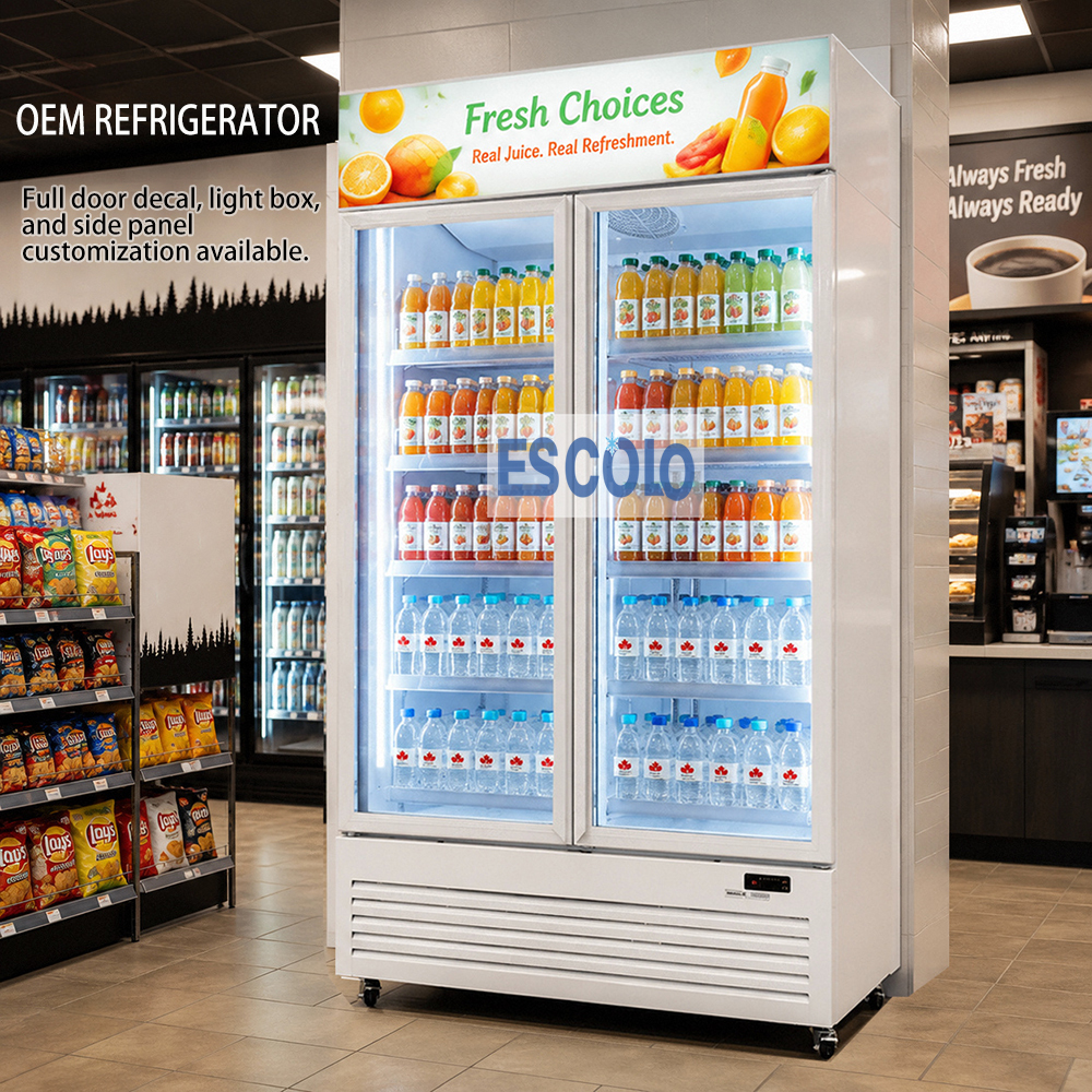 Retail Beverage Showcase Cooler 1400L for Gas Station & Convenience Store Merchandising