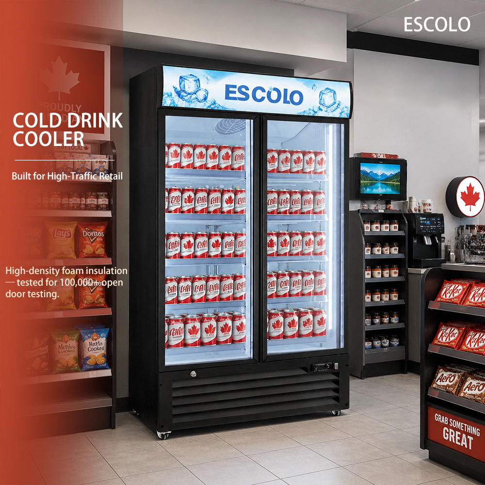 1400L Upright Glass Door Beverage Merchandiser for Retail Stores & Gas Stations