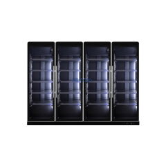 Full Glass Door Refrigerator – Supermarket Upright Cooler for Beverage Display