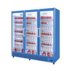 3 Glass Doors Cooler ES1880-3M-R Energy Drink Fridge 1600L for Commercial Beverage Display