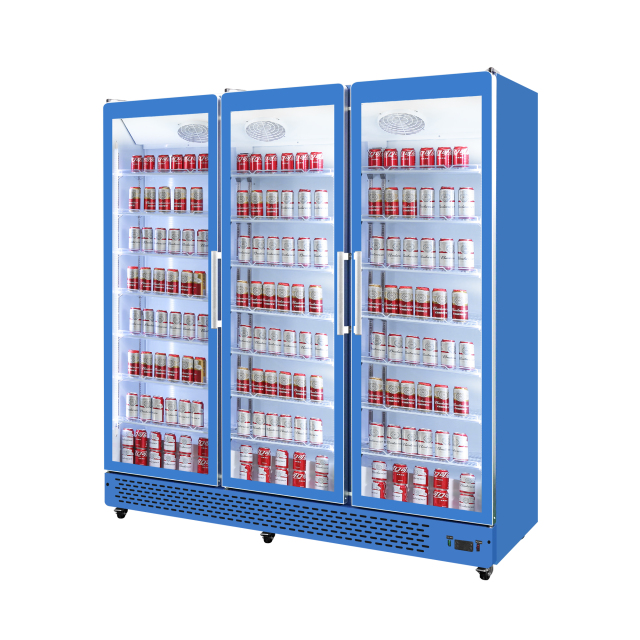 3 Glass Doors Cooler ES1880-3M-R Energy Drink Fridge 1600L for Commercial Beverage Display