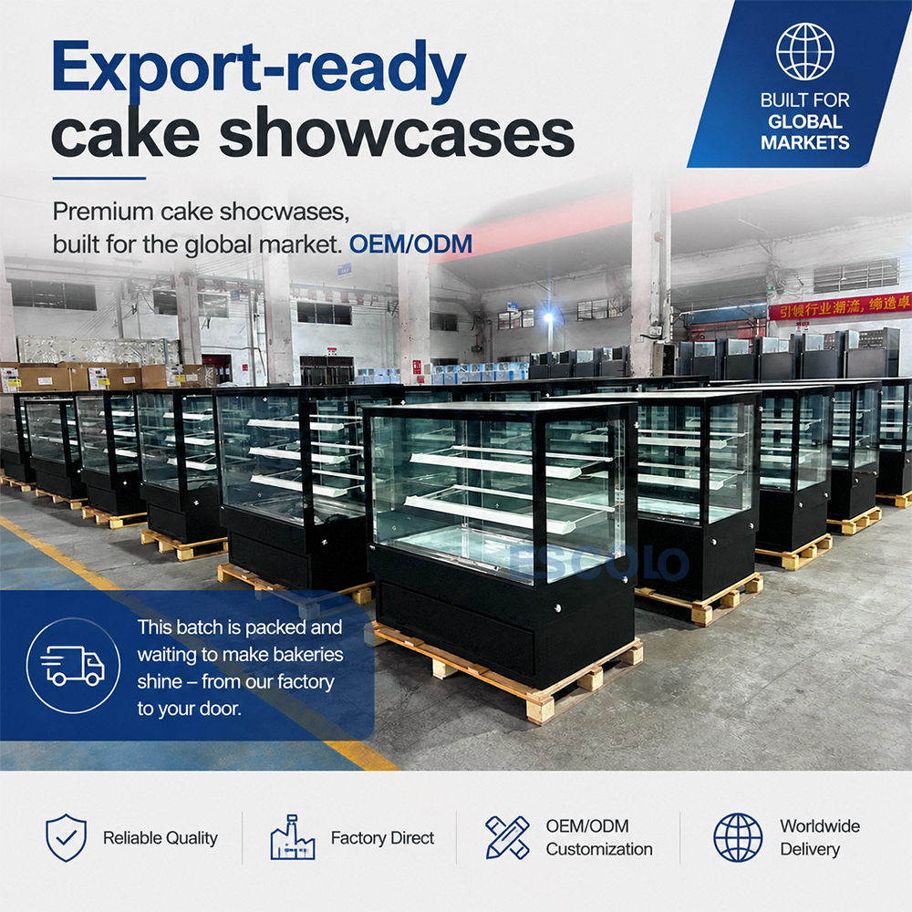 Commercial Bakery Display Refrigerator with Glass Fridge for Dessert Retail Presentation
