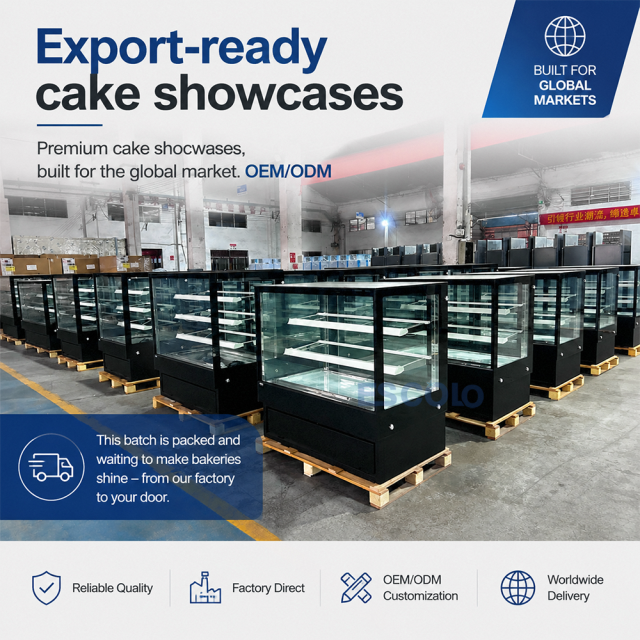 Modern bakeries use this display with a commercial cake display fridge for premium presentation