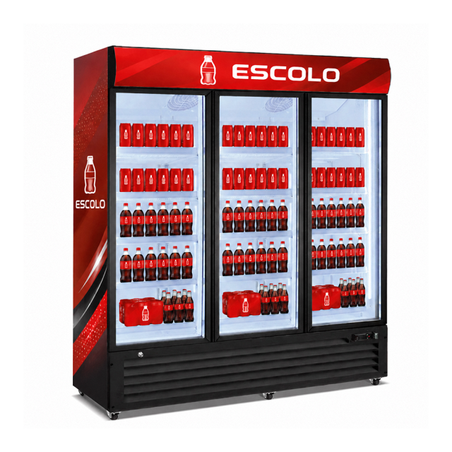 Commercial Triple Glass Door Cooler for High-Visibility Beverage Retail