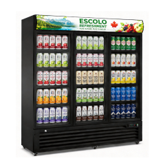 Three Door Glass Beverage Display Fridge for Supermarket Retail Merchandising Cooler