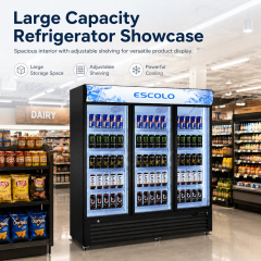 3 Door Beverage Cooler Retail Display Refrigerator – ES-1985HS Lightbox Display Cooler