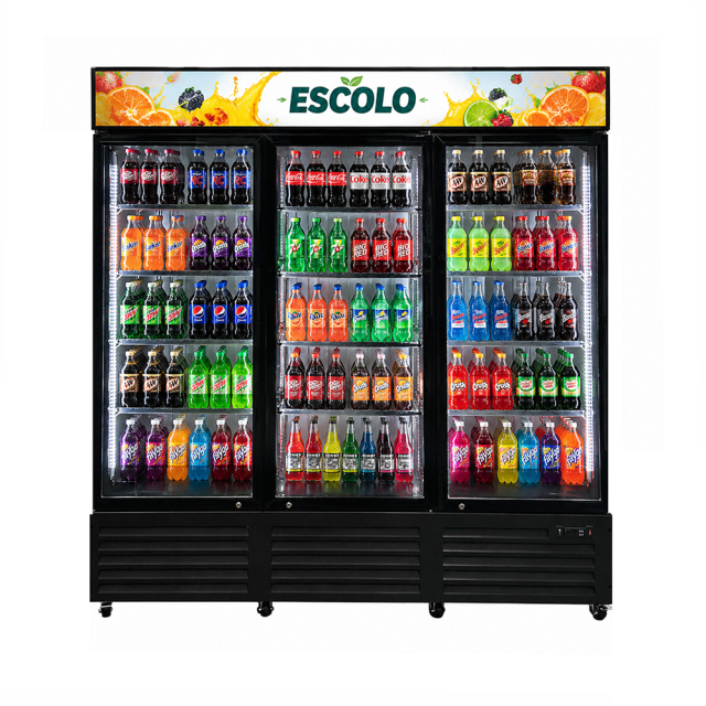 3 Door Beverage Cooler Retail Display Refrigerator – ES-1985HS Lightbox Display Cooler
