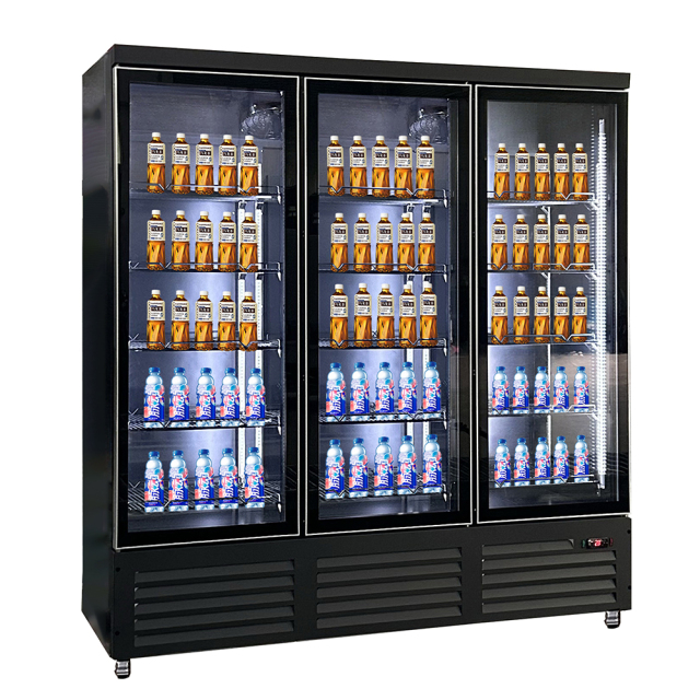 Commercial Beverage Display Refrigerator Upright Glass Showcase Cooler for Retail