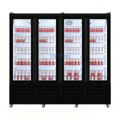 Commercial Glass Door Beverage Refrigerator with LED Display and Fan Cooling for Retail Storage