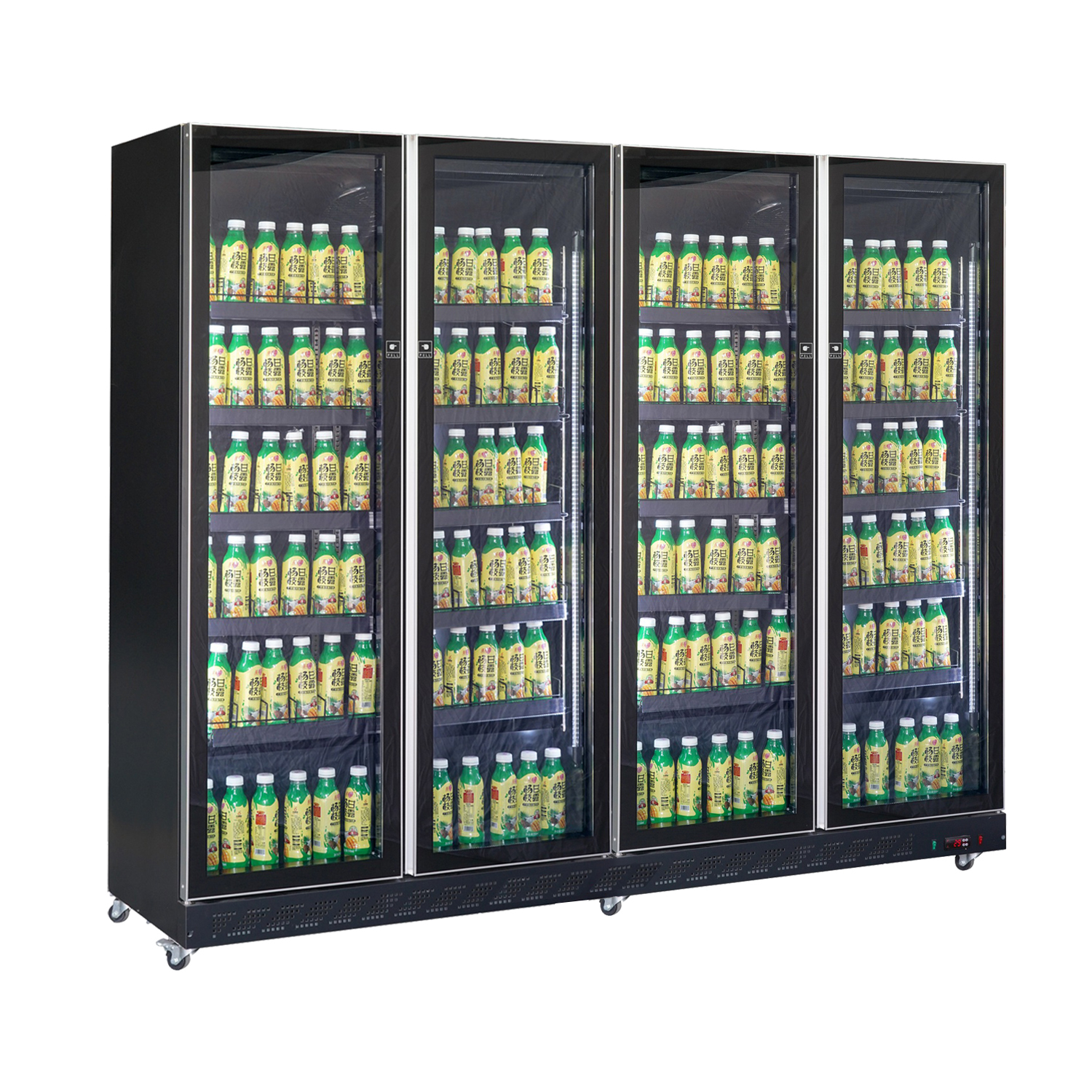 4-Door Beverage Display with Supermarket Showcase Refrigerator and Smart Control
