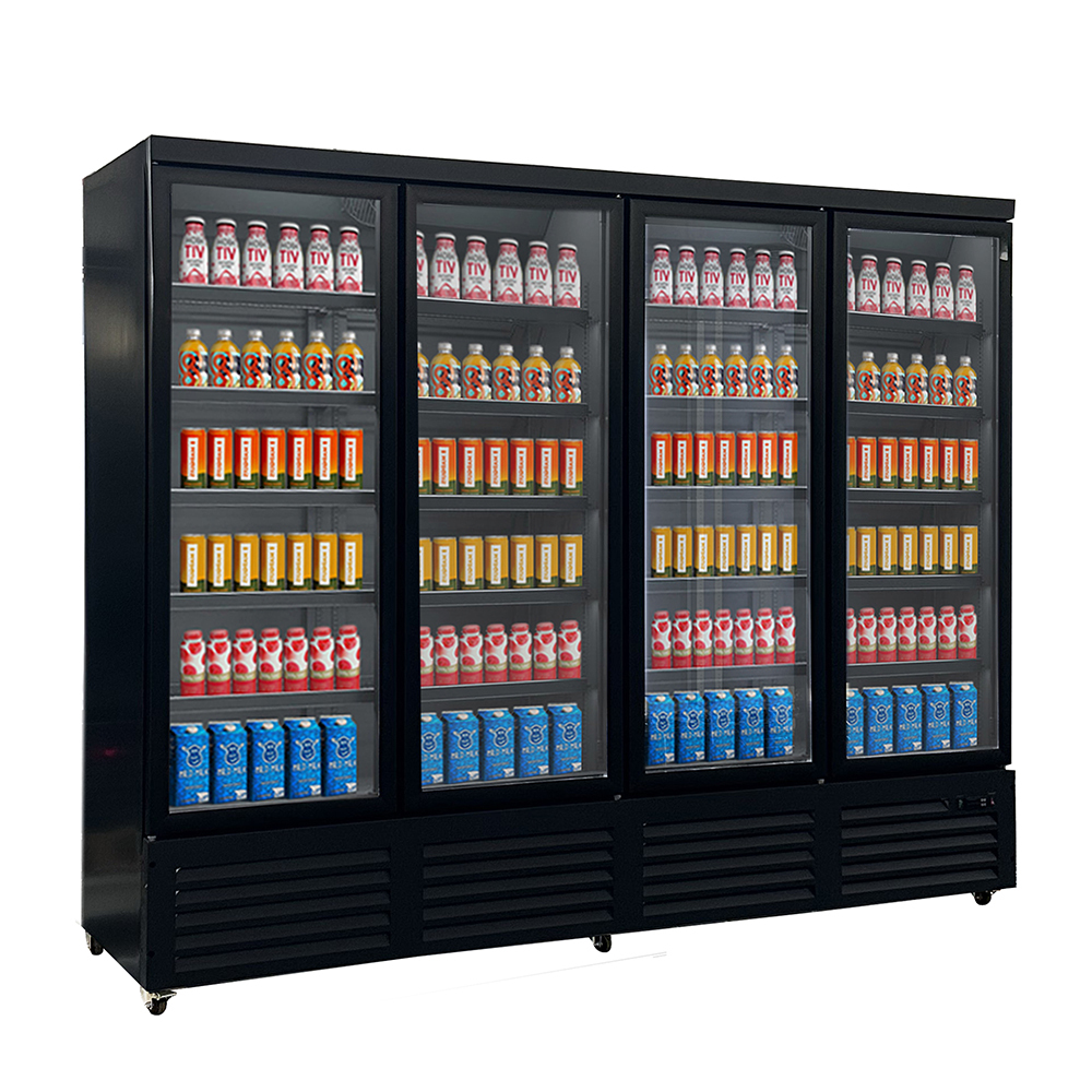 High Capacity Commercial Beverage Display Refrigerator with Multi Glass Doors for Supermarkets