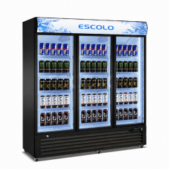 Supermarket Beverage Display Cooler Upright Glass Door Fridge for Retail Merchandising