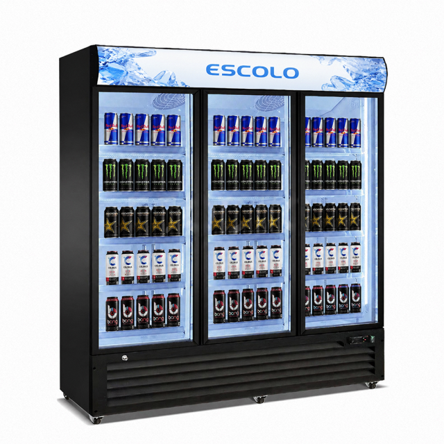 Supermarket Beverage Display Cooler Upright Glass Door Fridge for Retail Merchandising