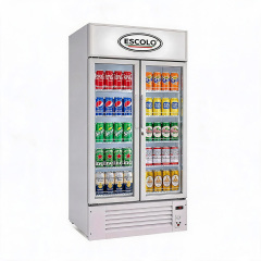 1400L Upright Glass Door Drink Refrigerator with Fan Cooling System for Commercial Use