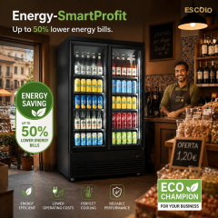 Double Door Beverage Display Cooler for Retail & Supermarkets