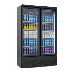 Two Door Commercial Refrigerator for Supermarkets & Retail Display with Fan cooling & LED Lighting