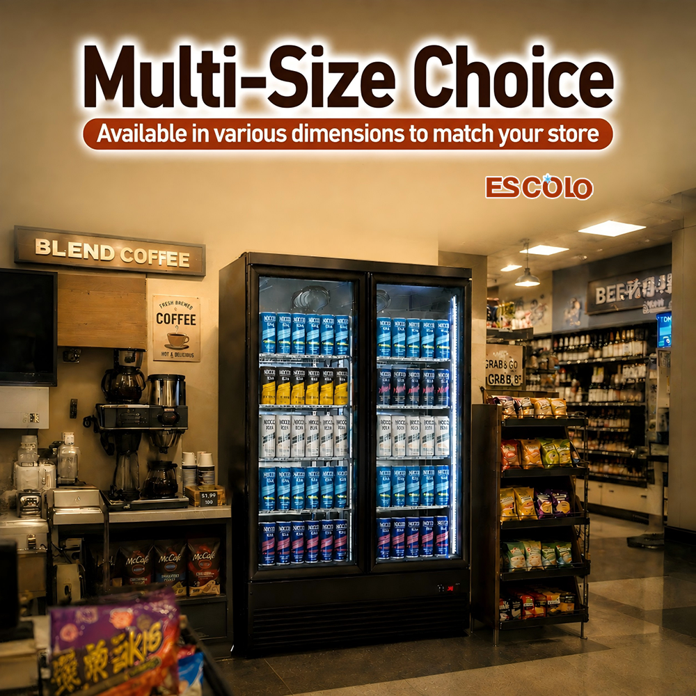 Glass Door Upright Commercial Drink Display Refrigerator