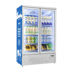 Double Door Beverage Display Cooler for Retail & Supermarkets
