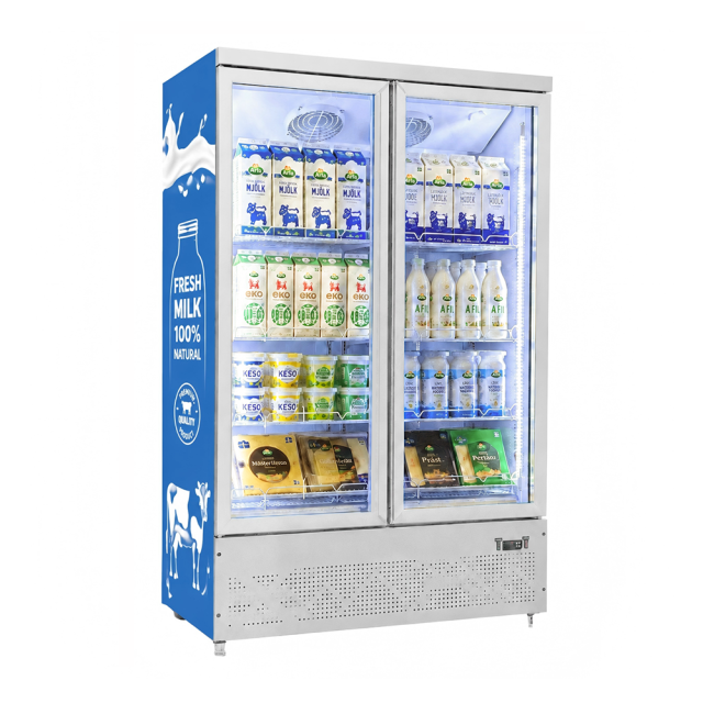 Double Door Beverage Display Cooler for Retail & Supermarkets