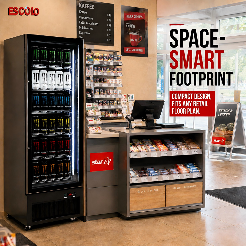 Single Door Beverage Cooler | Bottom Mounted Compressor | For Supermarket and Convenience store Use