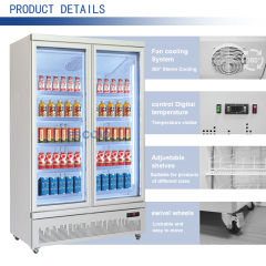Double Door Beverage Display Cooler for Retail & Supermarkets