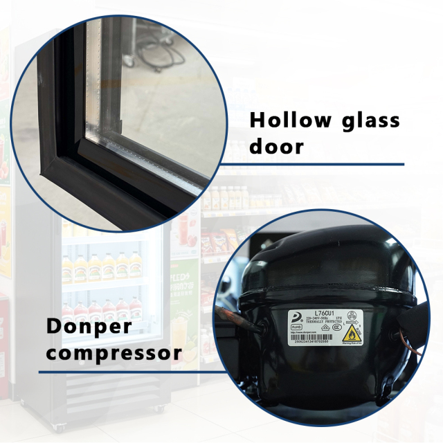 High Capacity Commercial Beverage Display Refrigerator with Multi Glass Doors for Supermarkets