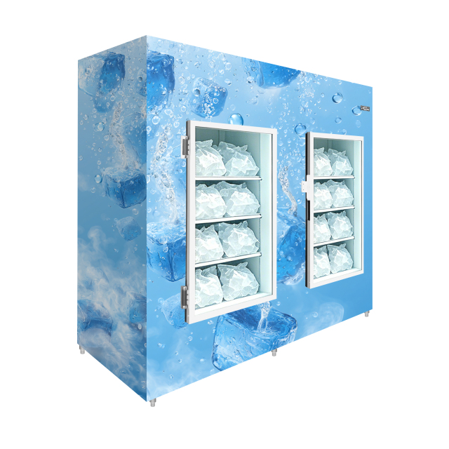 2 Glass Door Ice Storage Freezer | Large Capacity Commercial Ice Storage Cabinet