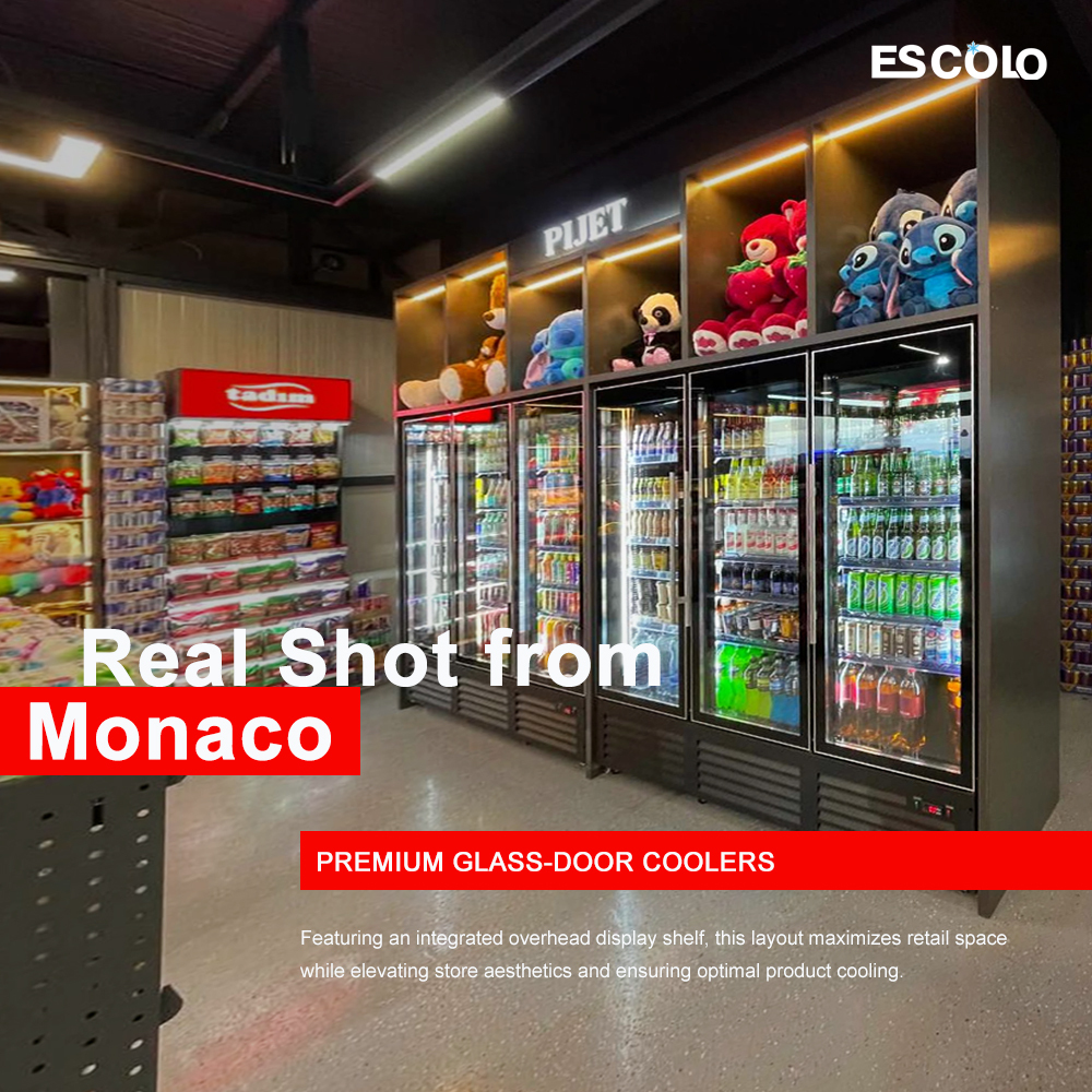 Six Temper Glass Door Supermarket Refrigerator with Large Capacity for Beverage Cooler