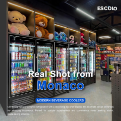 Commercial Five Glass Door Supermarket Refrigerator with Heavy Duty Shelves For Beverage Display
