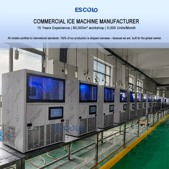 Energy Saving Ice Maker with Stable Cooling System for Long Term Commercial Ice Machine Use